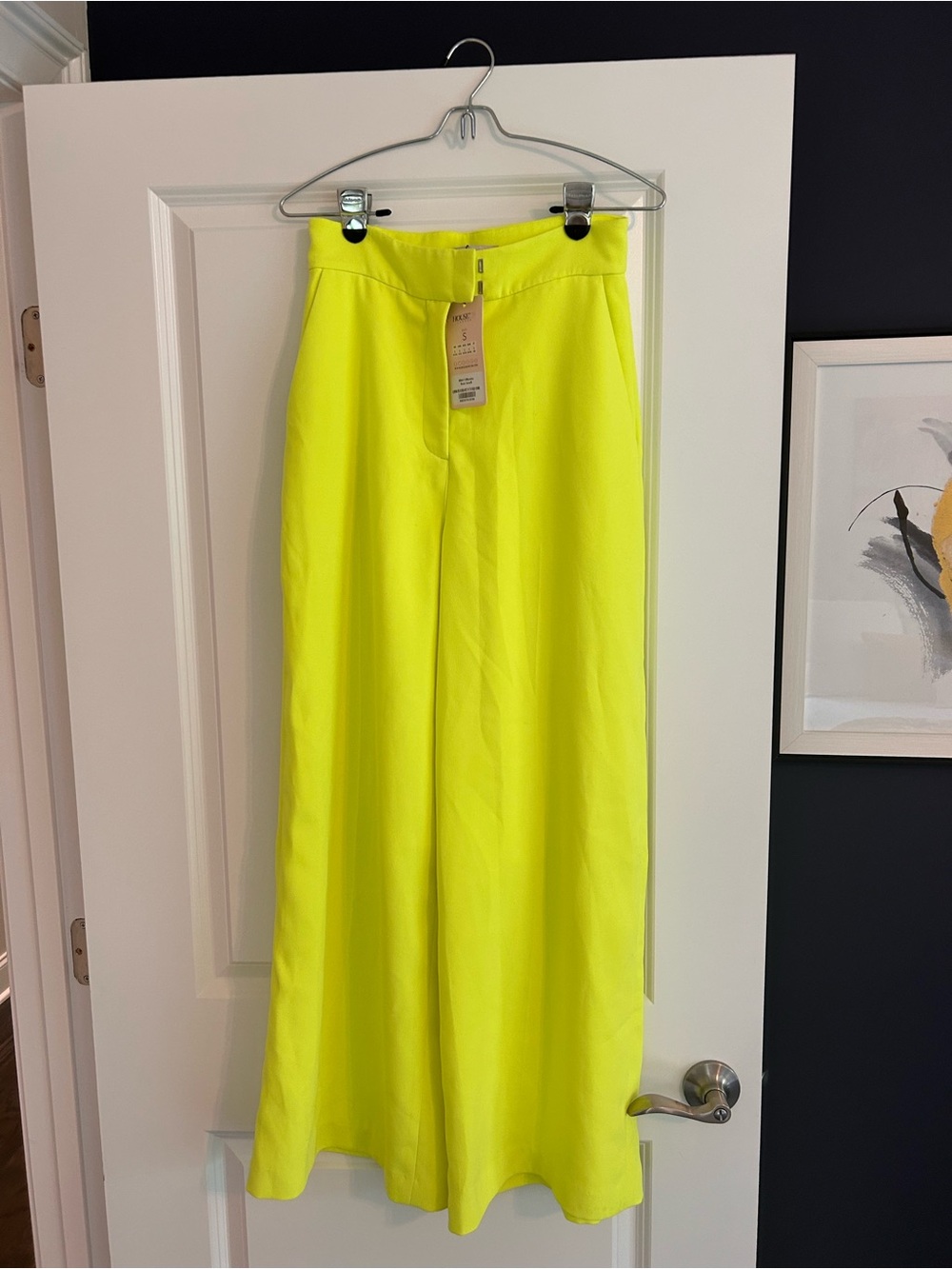 House of CB Marsha Pant | High-Waist Wide Leg Pants | Neon Lime